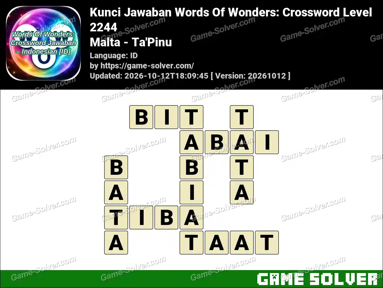 Kunci Jawaban Words Of Wonders: Crossword Level 2244 – Malta – Ta’Pinu
